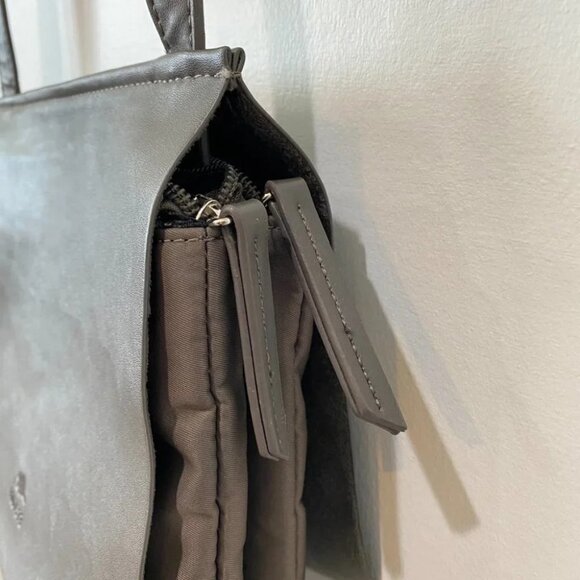 Roots 73 Nylon and Leather Taupe Colored Crossbody Bag with Adjustable Strap - Picture 4 of 16